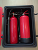 Red plastic cabinet fire extinguisher box for double fire extinguisher, size 715x540x270mm