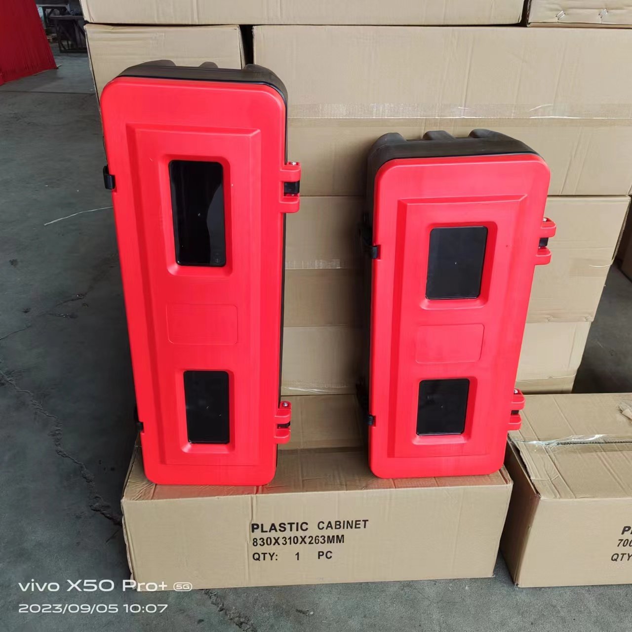 Red Plastic Cabinet Fire Extinguisher Box for 9-12kg