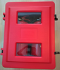 Red plastic cabinet fire extinguisher box for double fire extinguisher, size 715x540x270mm