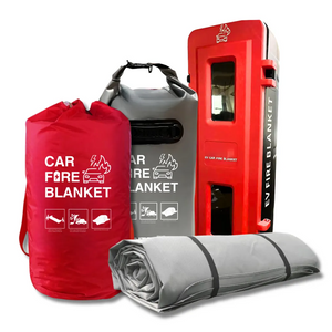 Lithium Battery Fire Blanket For EV Car 19.8 x 26 ft Graphite Silicone Coated Fire Blanket