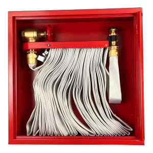 1.5/2.5 Inch 30M Canvas Fire Hose Rack with Hydrant Valve Brass Plastic Nozzle