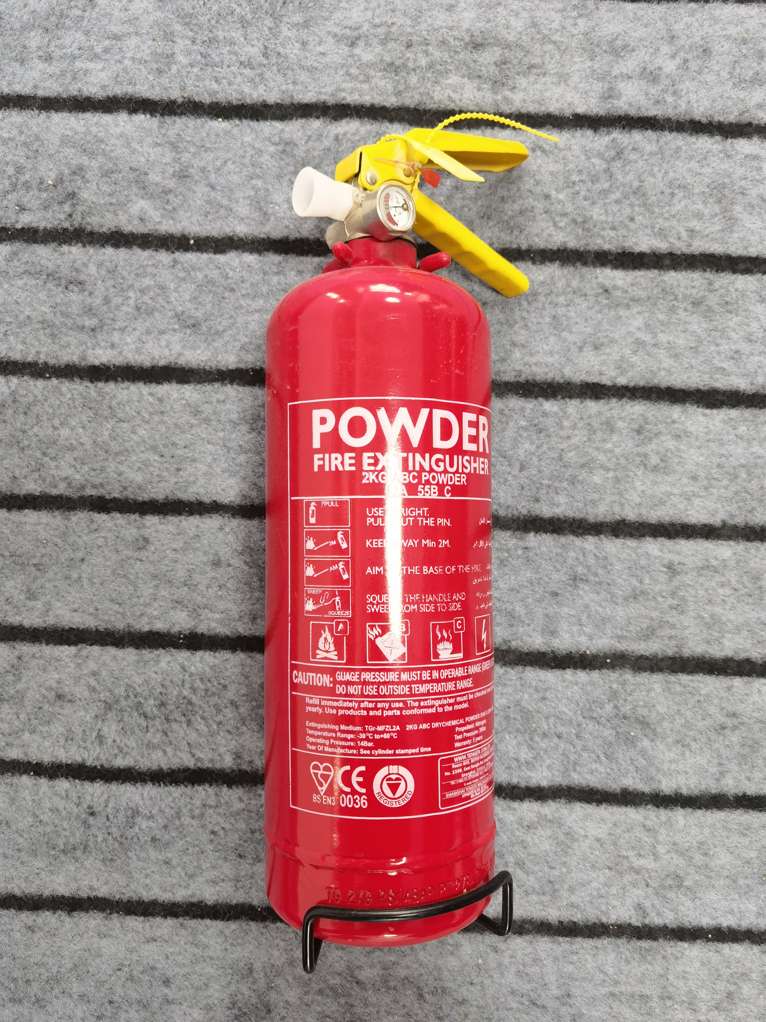 2kg Dry Powder Fire Extinguisher for Wood With Brass Valve