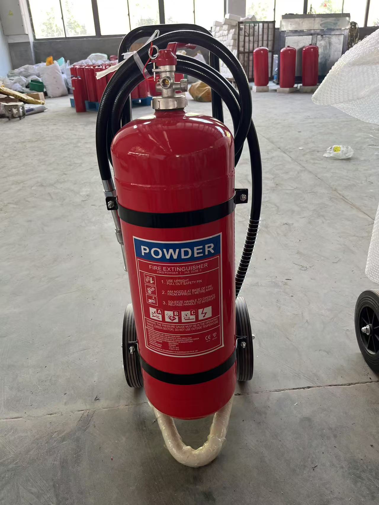 Wheeled 25KG ABC Dry Chemical Powder Fire Extinguisher