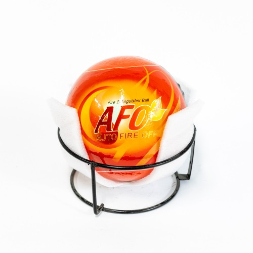 What is the fire extinguishing principle of a fire extinguisher ball?