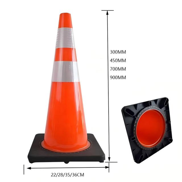 PVC Orange Reflective Plastic Traffic Cone For Road Safe 