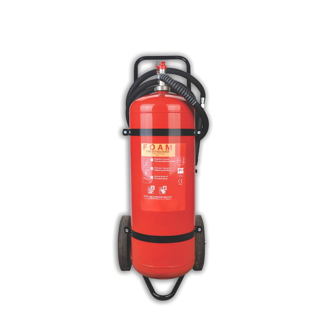 Industry Grade CE ISO 25L/50L Trolley Foam Fire Extinguisher With Wheels 