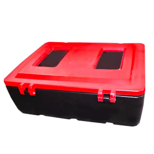 Red plastic cabinet fire extinguisher box for double fire extinguisher, size 715x540x270mm