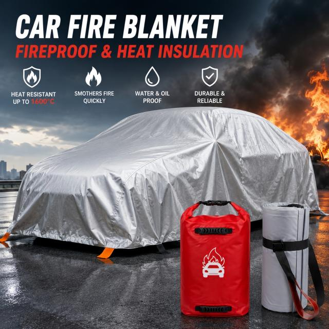 Extreme Large 6*8m Coated Fiberglass Fabric Electric Vehicles Car Fire Blanket